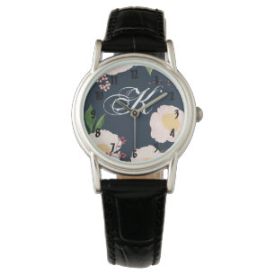 Reloj De Pulsera Escritora personalizada observa flores florales bl