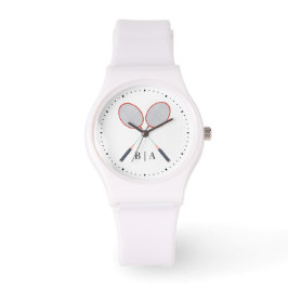 Reloj De Pulsera Escritura de monograma de Personalizado Badminton