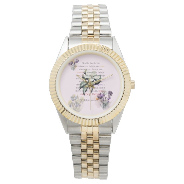 Reloj De Pulsera Escritura Piensa en Estas Cosas (Anverso)