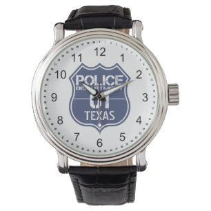 Reloj De Pulsera Escudo 01 del Departamento de Policía de Tejas