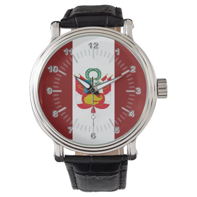 Reloj De Pulsera Escudo de armas de la bandera del Perú (Anverso)