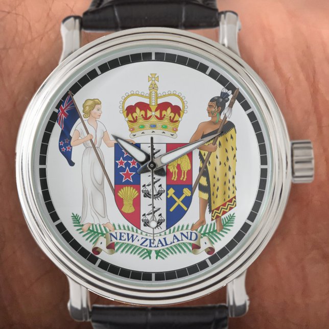 Reloj De Pulsera Escudo de armas de Nueva Zelandia sobre un (Subido por el creador)
