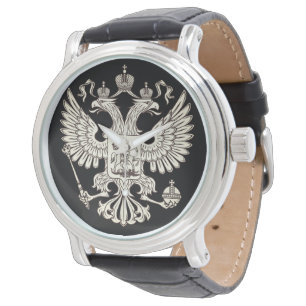 Reloj De Pulsera Escudo de armas de Rusia - versión blanca