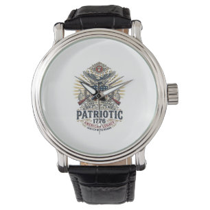 Reloj De Pulsera Escudo de batalla patriótico 1776 Símbolo inspirad