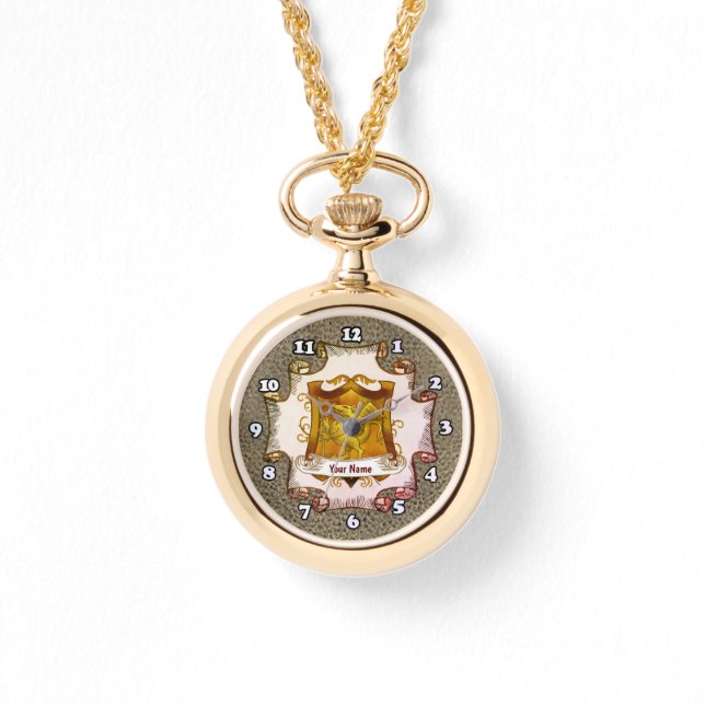 Reloj De Pulsera Escudo de Dragones  Cresta de Familia Apellido  (Anverso)