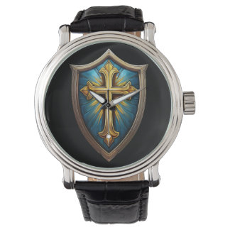 Reloj De Pulsera Escudo de Fe Cristiano Creyente