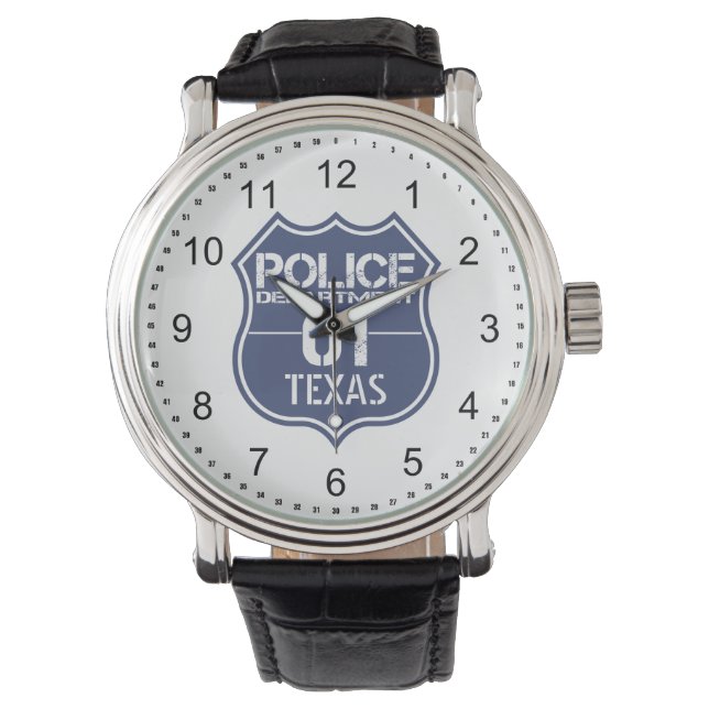 Reloj De Pulsera Escudo del Departamento de Policía de Texas 01 (Anverso)