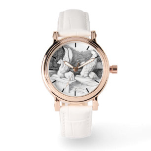 Reloj De Pulsera Escultura de Griffins lápiz monocromo Art