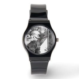 Reloj De Pulsera Escultura del castillo Arte de lápiz