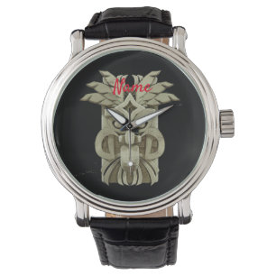 Reloj De Pulsera Escultura Tiki tallada Trueno