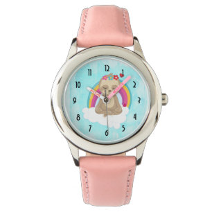 Reloj De Pulsera Eslogan marrón, meditando en una nube