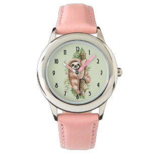 Reloj De Pulsera Eslora de acuarela y hojas tropicales