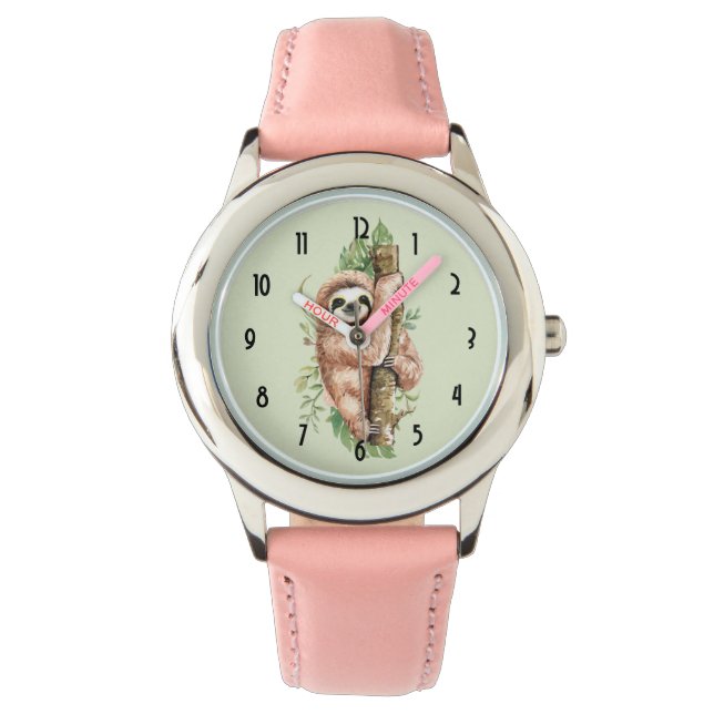 Reloj De Pulsera Eslora de acuarela y hojas tropicales (Anverso)