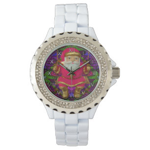 Reloj De Pulsera Esmalte blanco diamante de imitación de balanceo