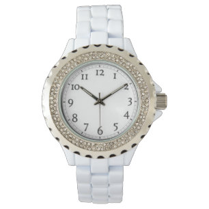 Reloj De Pulsera Esmalte blanco Diamante de imitación Personalizad