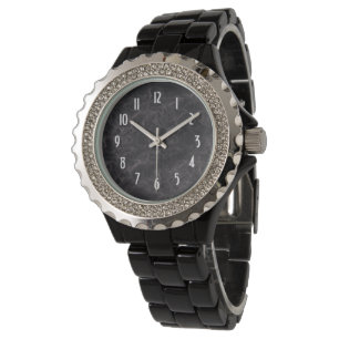 Reloj De Pulsera Esmalte negro estrena mujer Diamante de imitación