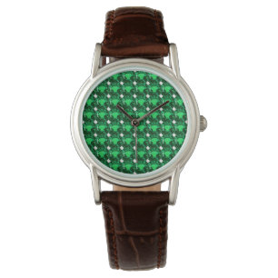 Reloj De Pulsera Esmeralda del patrón verde