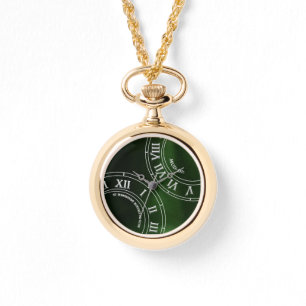 Reloj De Pulsera Esmeralda Peek RN Gold Watch Necklard