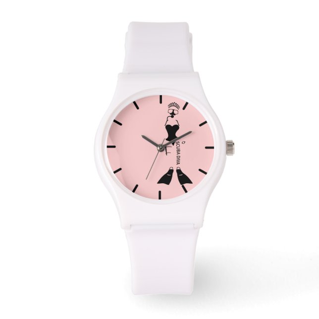Reloj De Pulsera Espacio blanco Scuba Diva (Anverso)