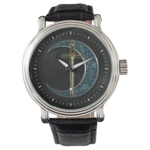Reloj De Pulsera Espada celta y luna