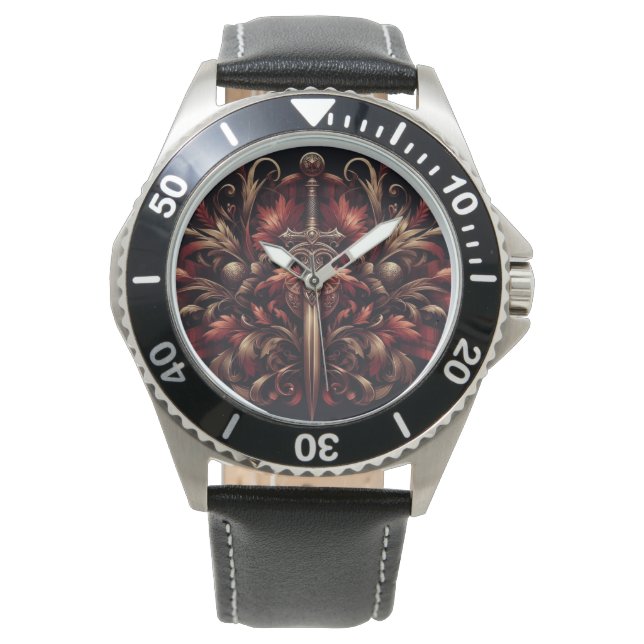Reloj De Pulsera Espada roja y bronce celta escocesa (Anverso)