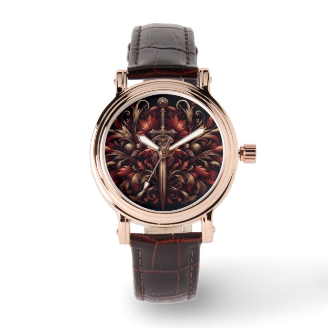 Reloj De Pulsera Espada roja y bronce celta escocesa (Anverso)