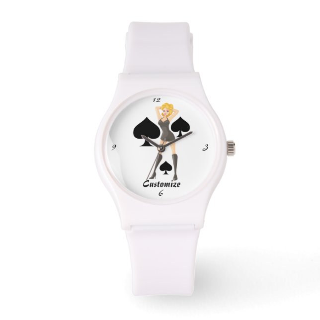 Reloj De Pulsera Espadas negras Reina rubia Thunder_Cove (Anverso)