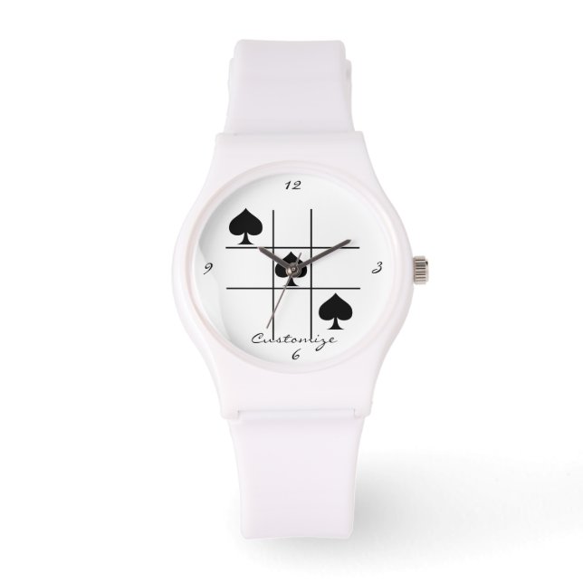 Reloj De Pulsera Espadas negras Tic Tac Toe Thunder_Cove (Anverso)