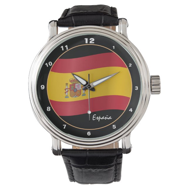 Reloj De Pulsera España Tiempo y Bandera Española / España (Anverso)