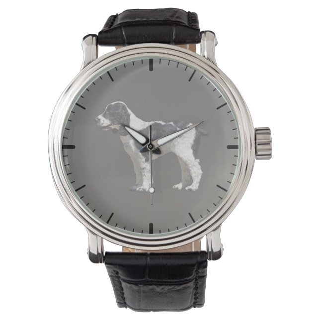 Reloj De Pulsera Español blanco y negro (Anverso)