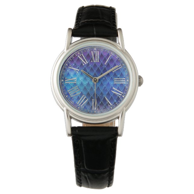 Reloj De Pulsera Esparkolas de agua azul y plata (Anverso)