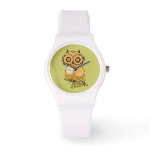 Reloj De Pulsera Espectacular patrón retro Lechuza verde