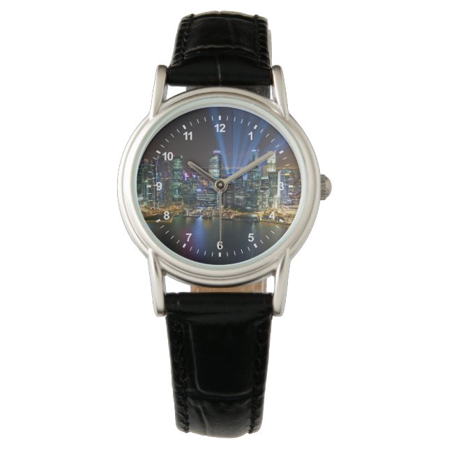 Reloj De Pulsera Espectáculo de luces en el centro de Singapur (Anverso)
