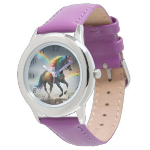 Reloj De Pulsera Espectro de gracia: Caballo arcoiris bajo las arco