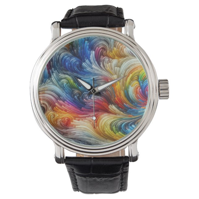 Reloj De Pulsera Espectro Swirl Resumen Contemporáneo (Anverso)