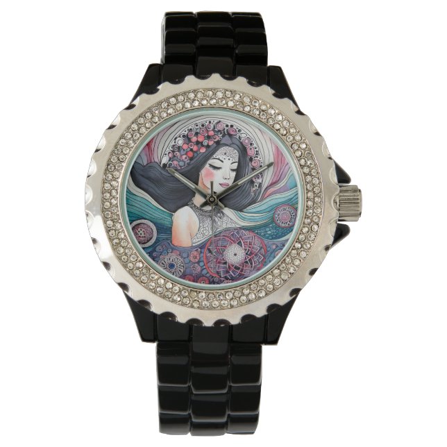 Reloj De Pulsera Espejo compacto para las mujeres del mar (Anverso)