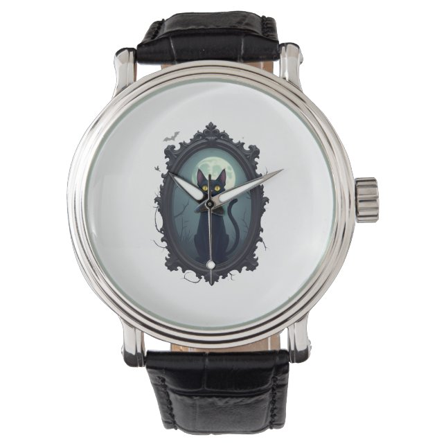 Reloj De Pulsera Espejo de gato embrujado (Anverso)