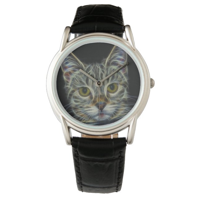 Reloj De Pulsera Espeluznante gato felino Soul Spirit Animal Watch (Anverso)