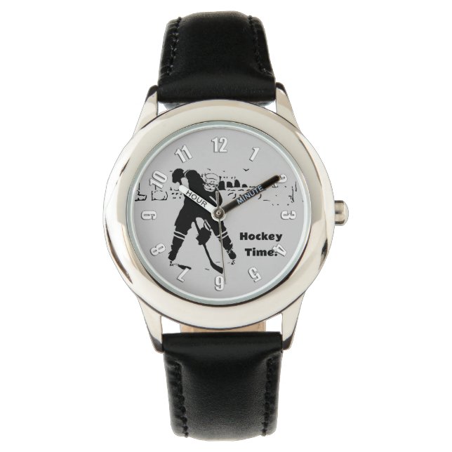 Reloj De Pulsera Esperando al Puck - Jugador de hockey (Anverso)