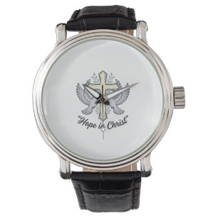 Reloj De Pulsera Esperanza en Cristo Paloma Cruz Diseño Cristiano V