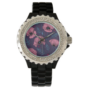 Reloj De Pulsera Espías rosadas en violeta oscuro
