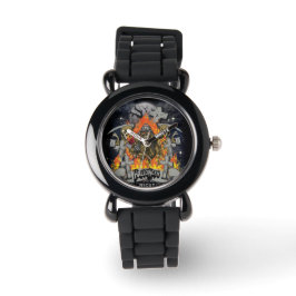 Reloj De Pulsera Espinoso Skeleton En Halloween De Noche