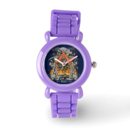 Reloj De Pulsera Espinoso Skeleton En Halloween De Noche