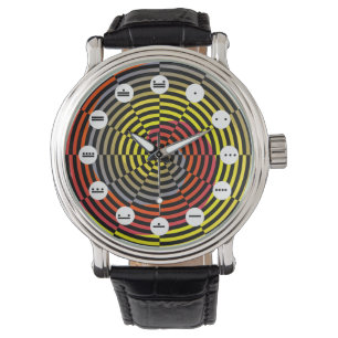 Reloj De Pulsera Espiral azul amarillo rojo (maya) de Kenneth Yonci