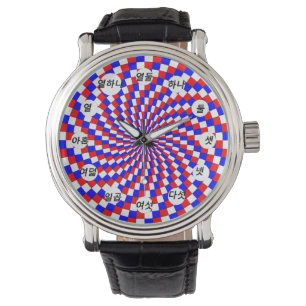 Reloj De Pulsera Espiral azul blanco rojo (coreano) por Kenneth Yon