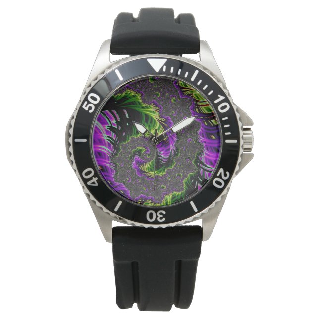 Reloj De Pulsera Espiral cléctica Psicodélica Fractal Resumen Arte (Anverso)