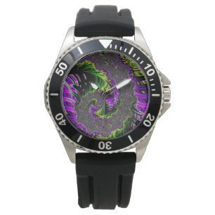 Reloj De Pulsera Espiral morada y verde