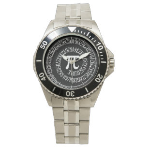 Reloj De Pulsera Espiral para Pi en el estilo negro