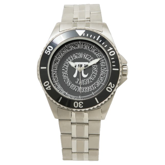 Reloj De Pulsera Espiral para Pi en el estilo negro (Anverso)