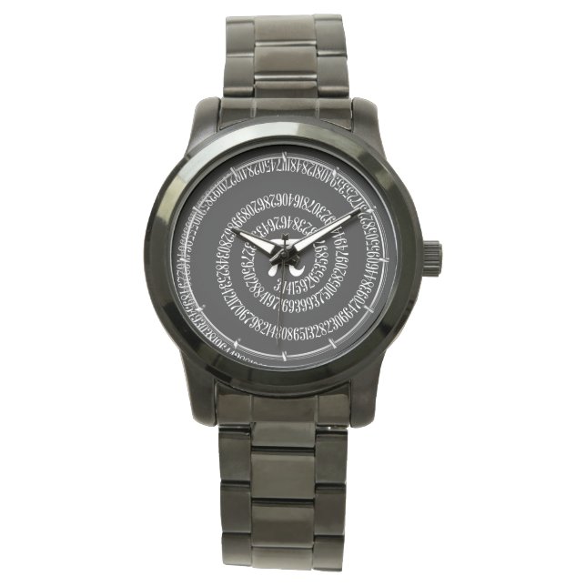 Reloj De Pulsera Espiral para Pi en el estilo negro (Anverso)